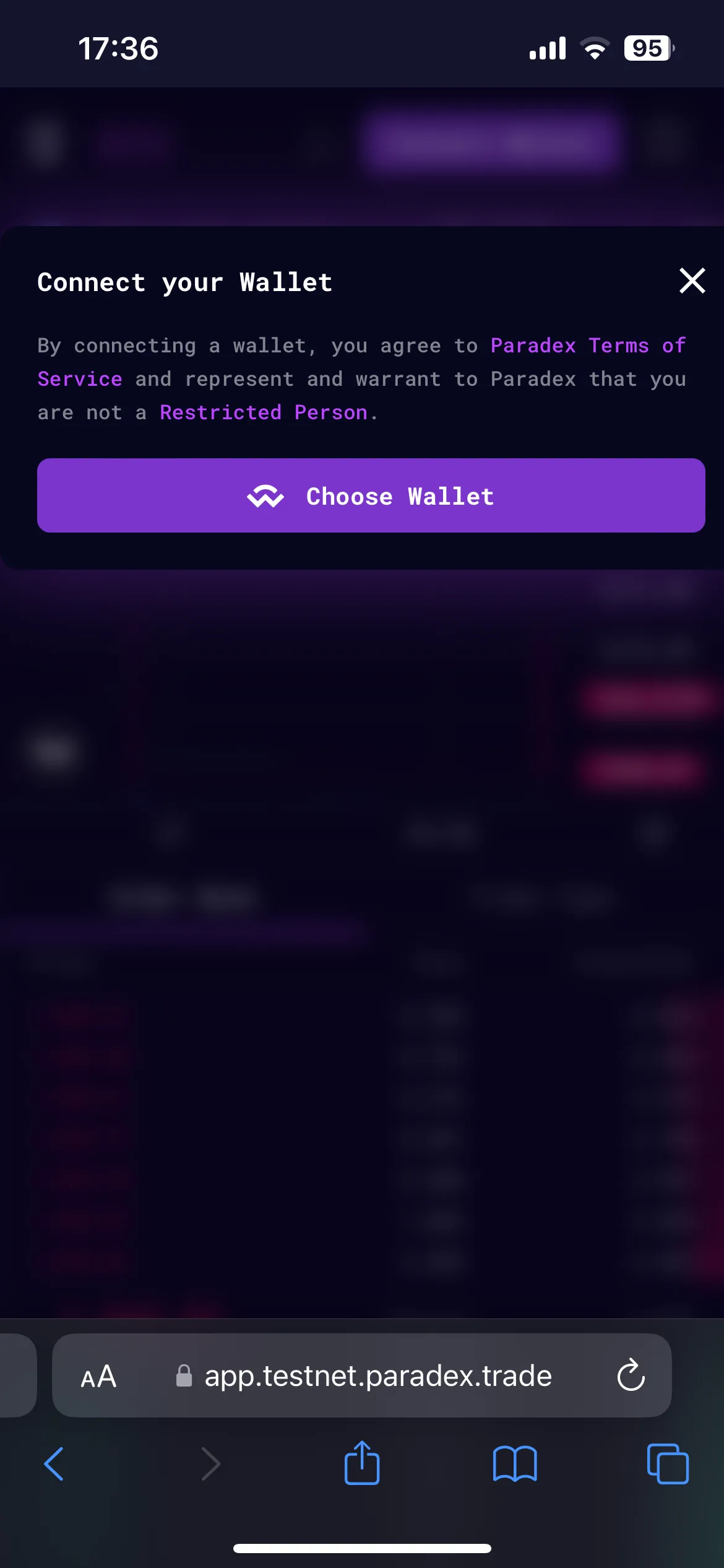 Click: Choose Wallet